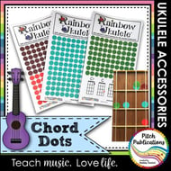 Rainbow Ukulele Colored Chord Dot Stickers Miscellaneous Thumbnail